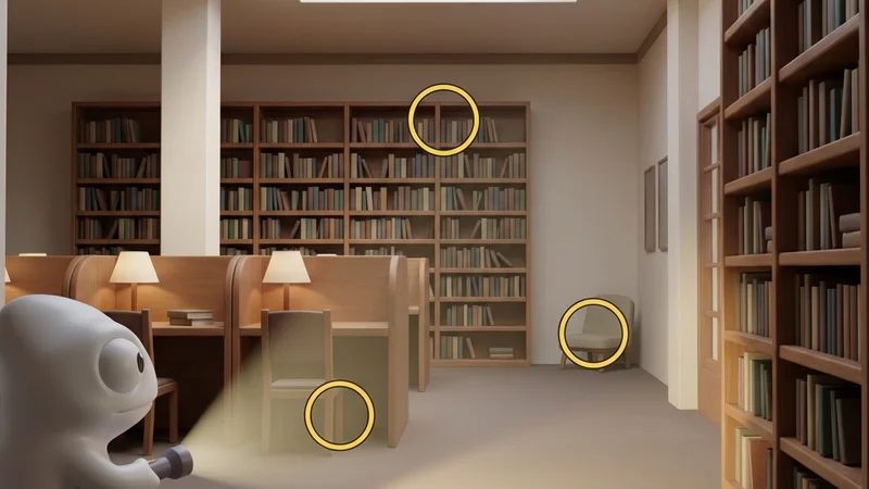 Library Workshop Map Guide — recommended hider spots