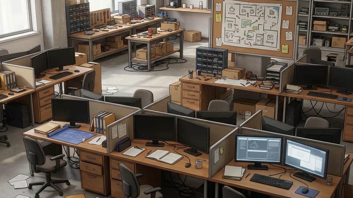 Office Chaos Workshop Map Guide — Workshop map scene