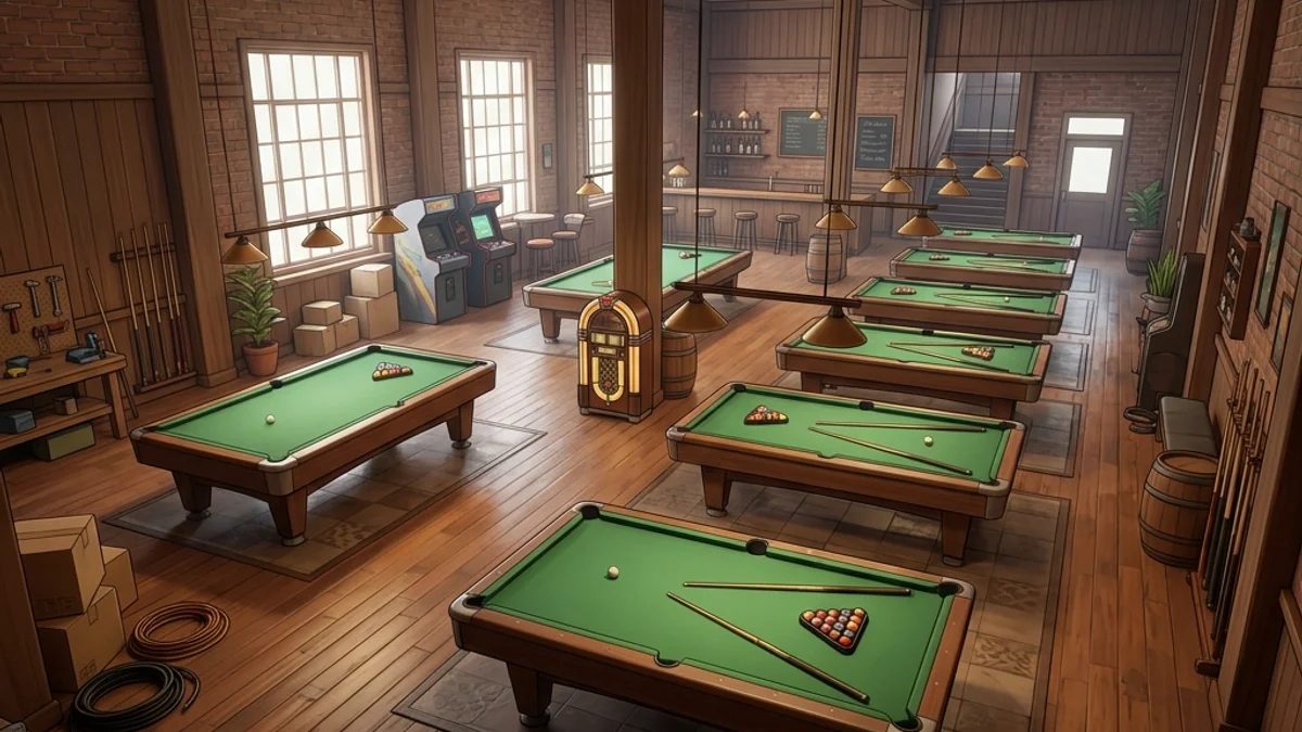 Pool Room Workshop Map Guide — Workshop map scene